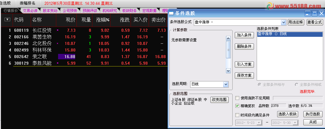 通达信盘中涨停预警源码