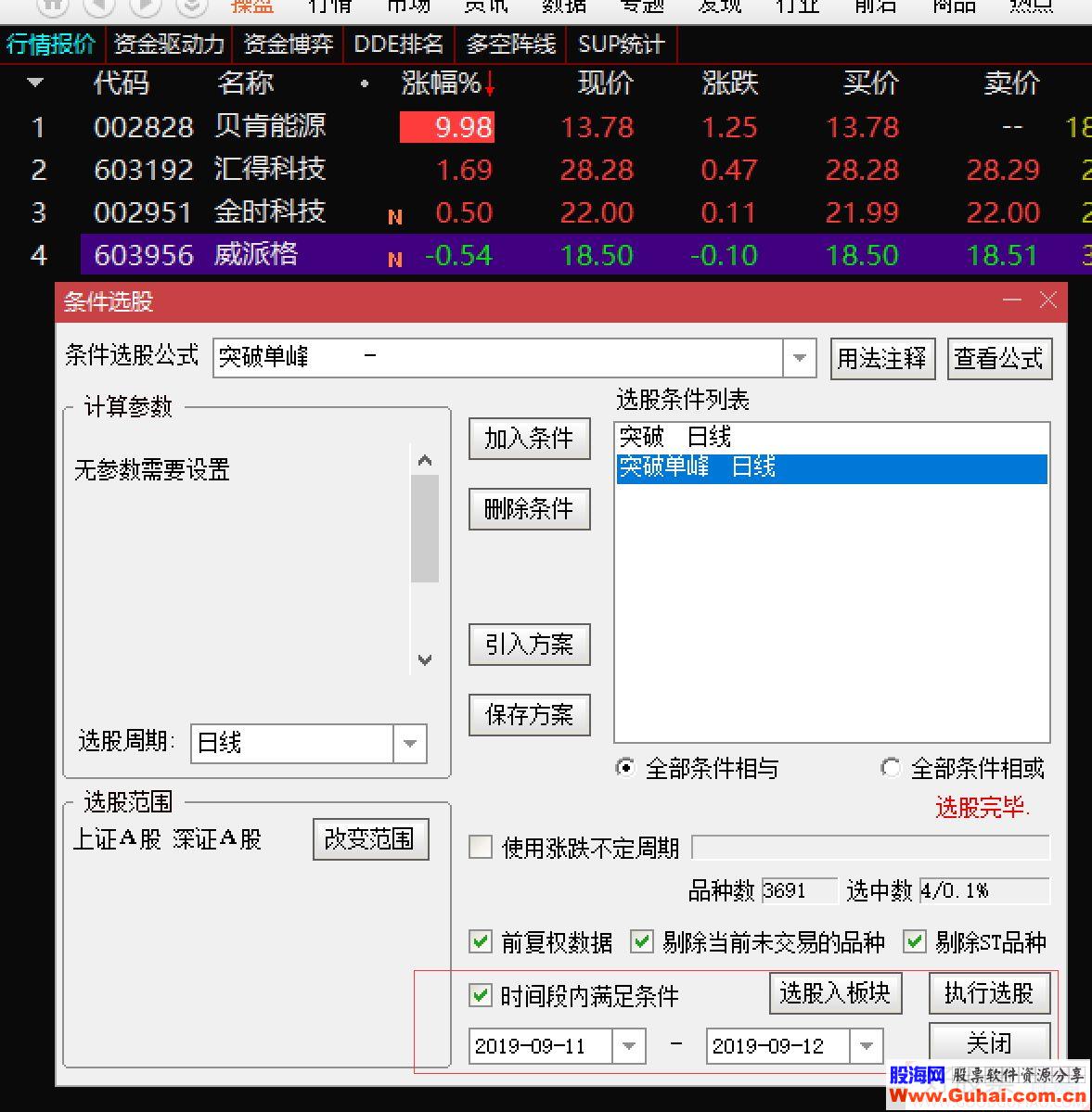 通达信筹码峰选股优化选股指标贴图