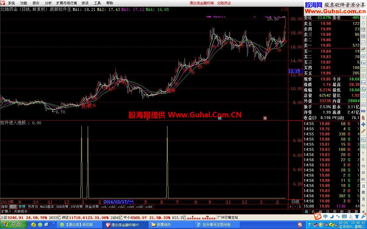 修改版拉升黑马主图指标和选股公式