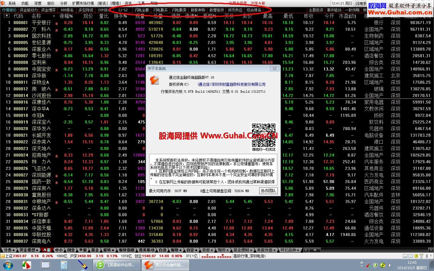 通达信金融终端超赢版V7.16尘缘整合_5.87B_14092511(十档、GET版)