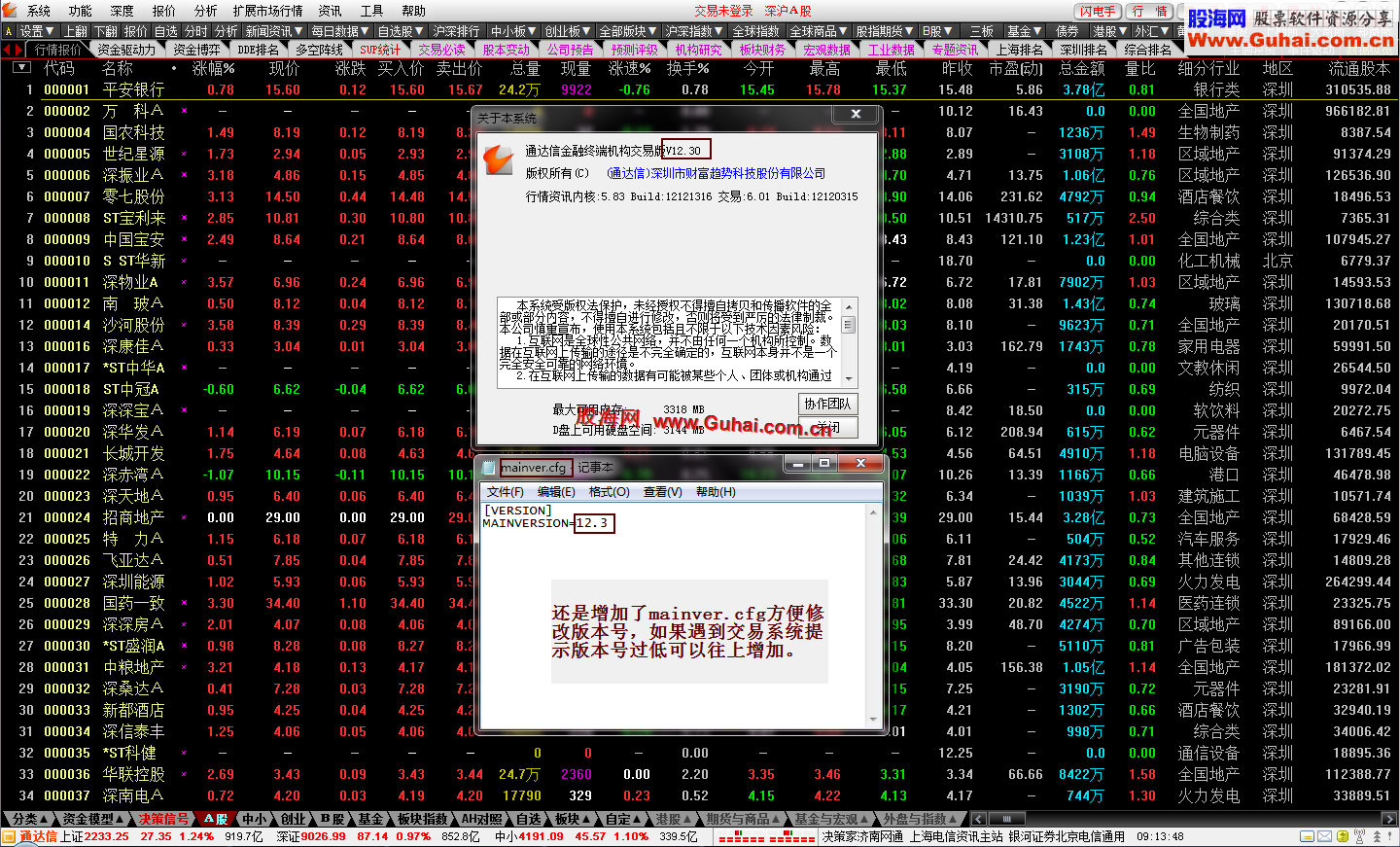 股海网通达信Build:12121316金融终端券商版