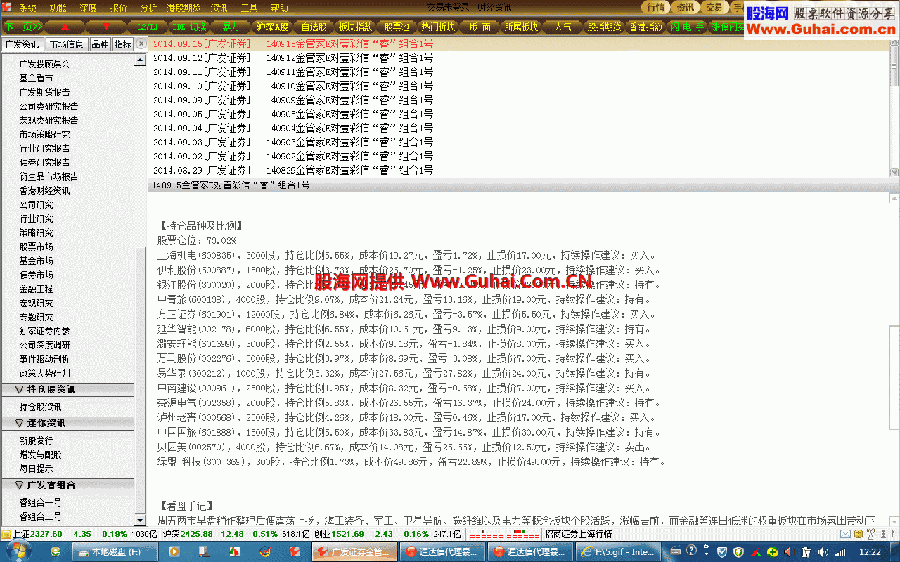 通达信金融终端组合★【广发证券金管家超强版】★十档在线切換