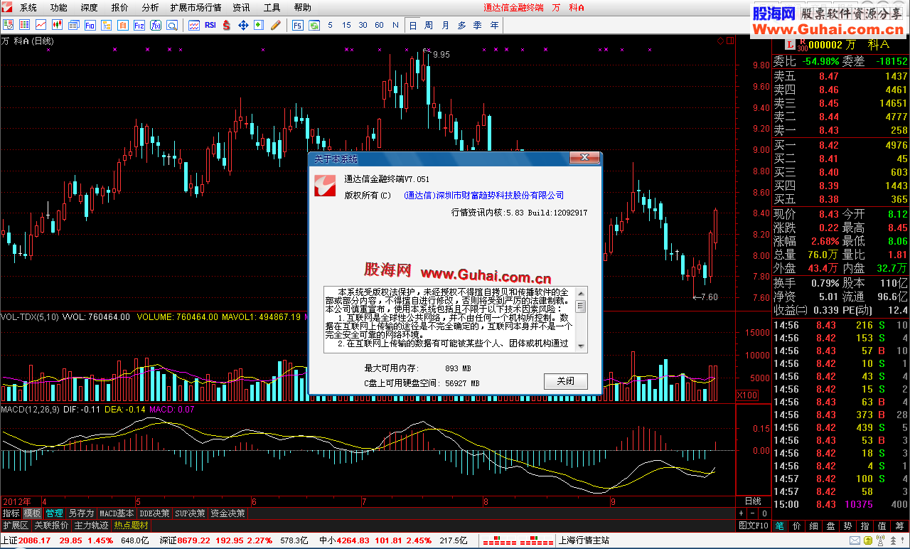 通达信金融终端TdxW7.051内测12092917主程序修改版