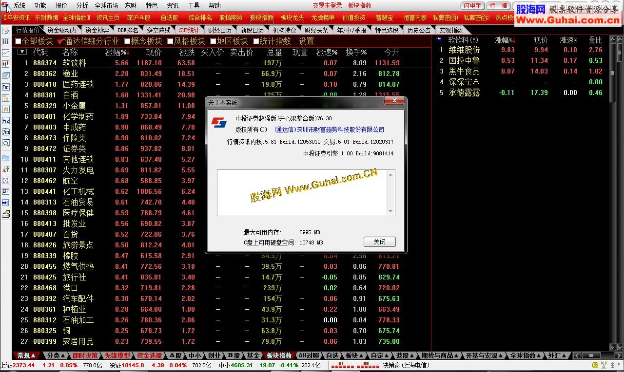 通达信中投证券超强版V6.30【5.81 Build:12053010核心】(开心果整合版)无任何限制6月2日更新