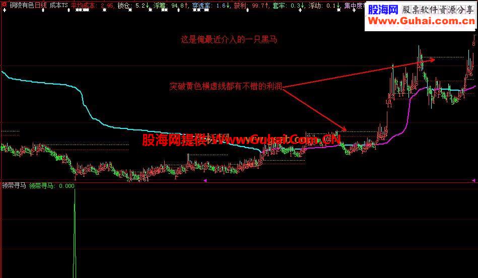 大智慧领带寻马配套主图《成本TS》(指标源码主图贴图）