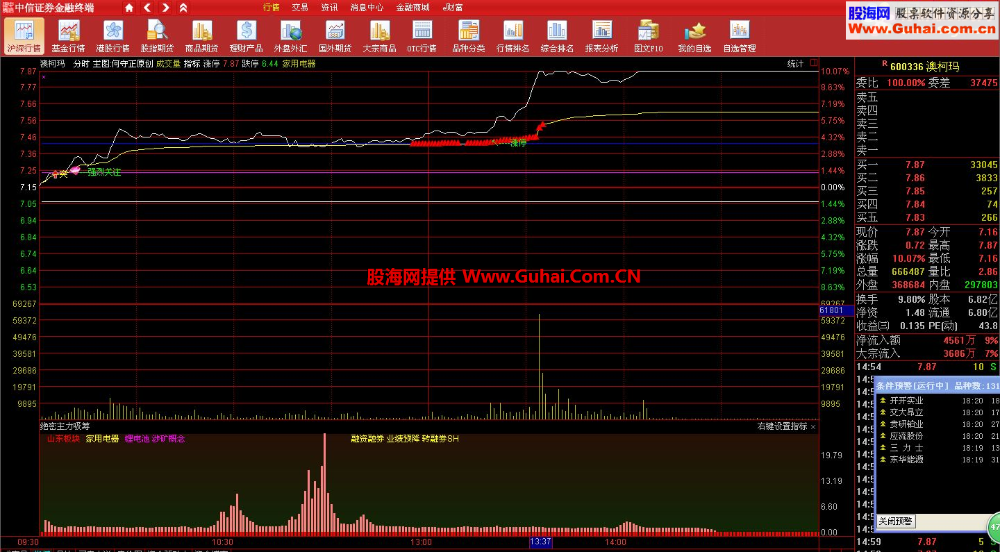 何守正原创涨停分时。二次更新。绝密主力吸筹。暴涨幅图6一同送出