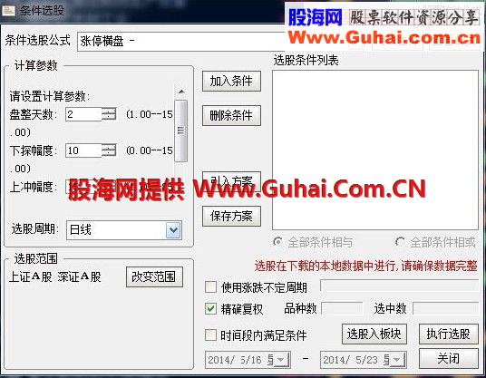 通达信涨停后横盘选股公式