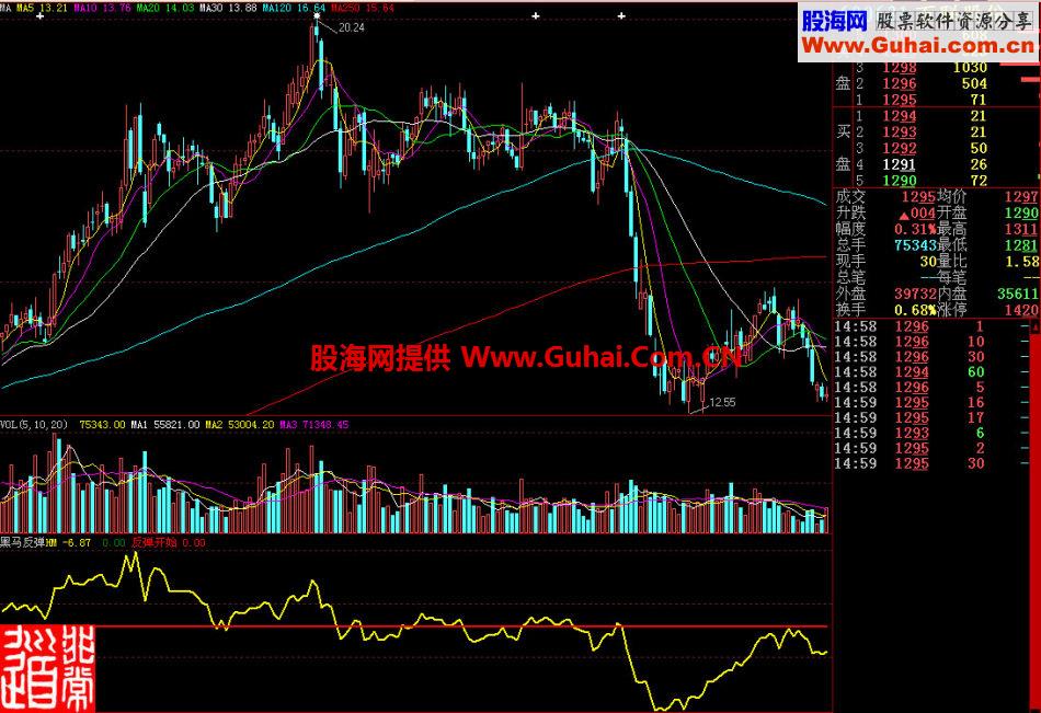 大智慧黑马反弹副图指标