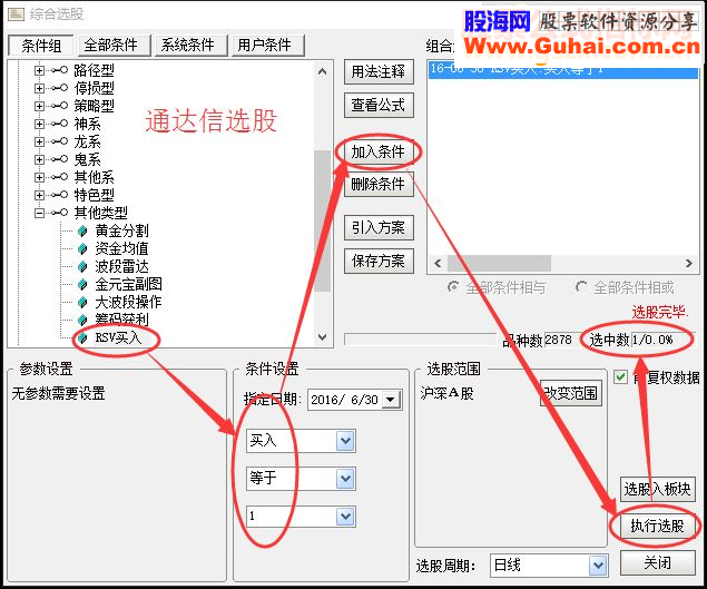 通达信RSV买入，RSV区间数字指标（指标和益盟操盘手副图贴图
