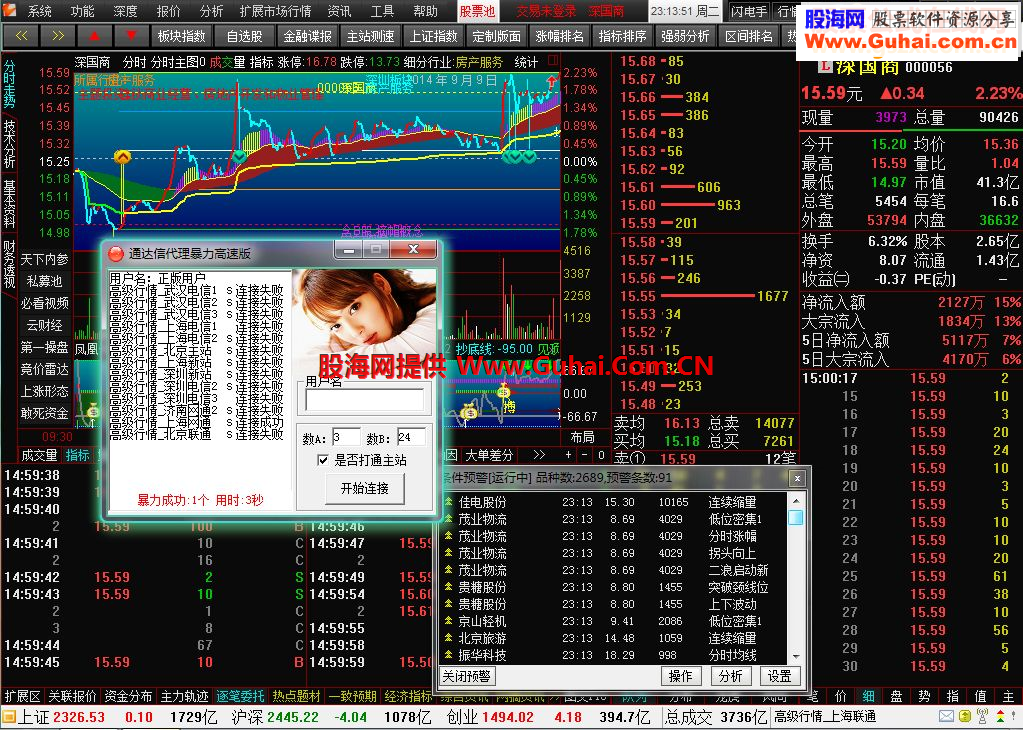 通达信版分时涨幅分时主图附图