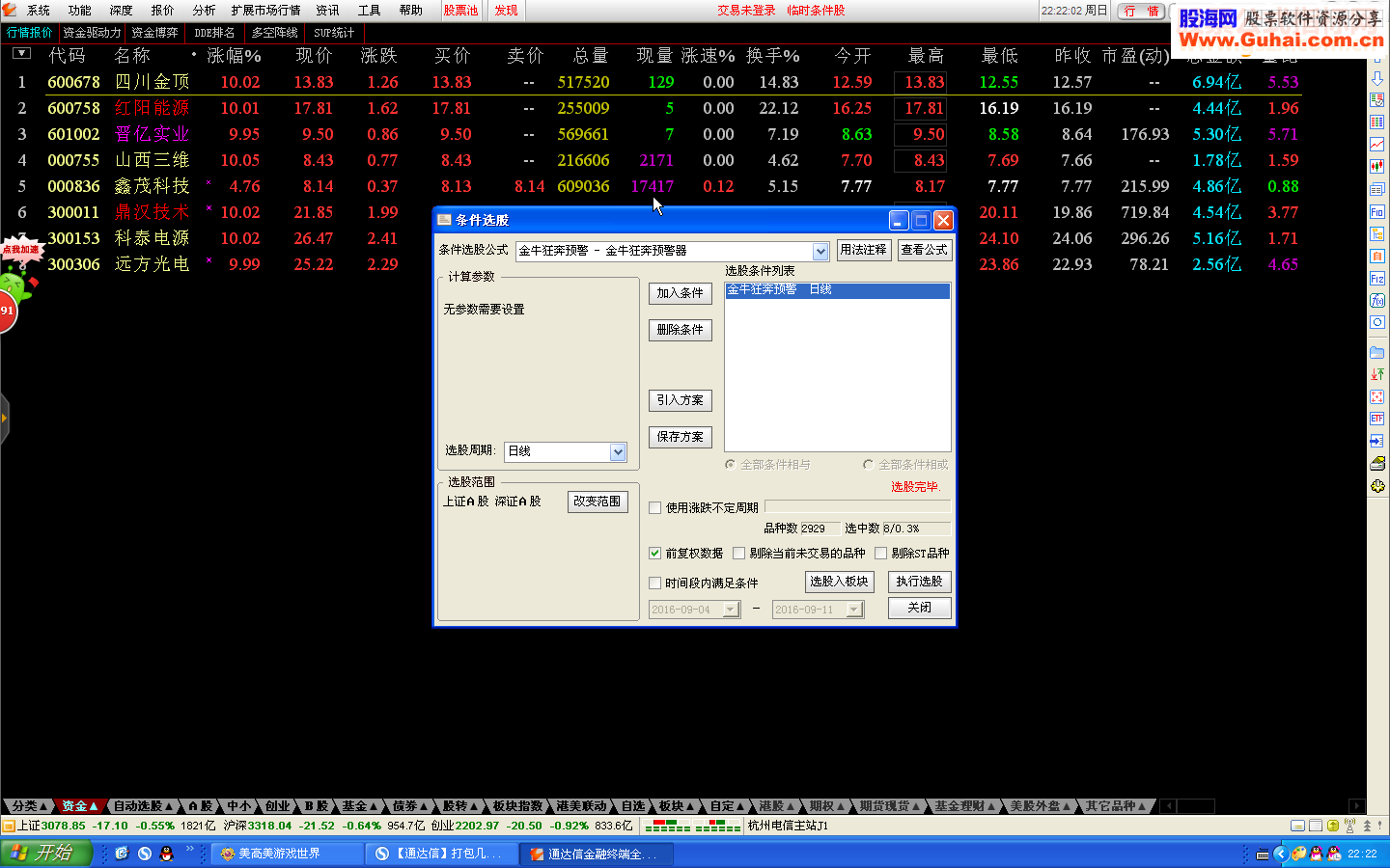 通达信200多个选股源码副图选股源码