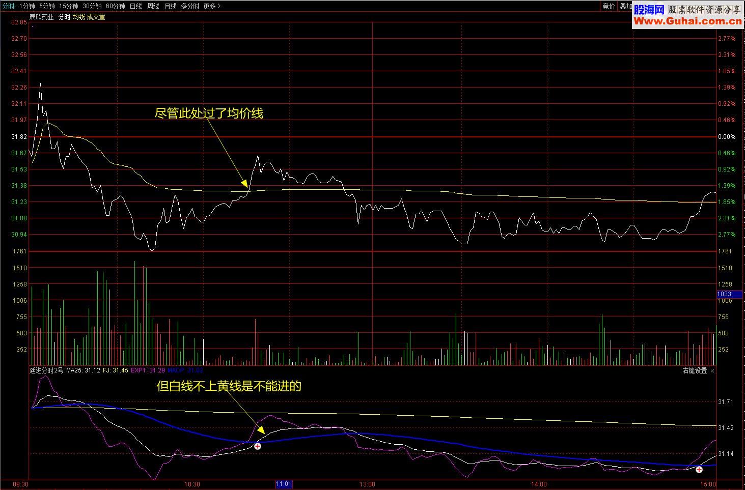 通达信廷进分时2号（源码副图贴图）
