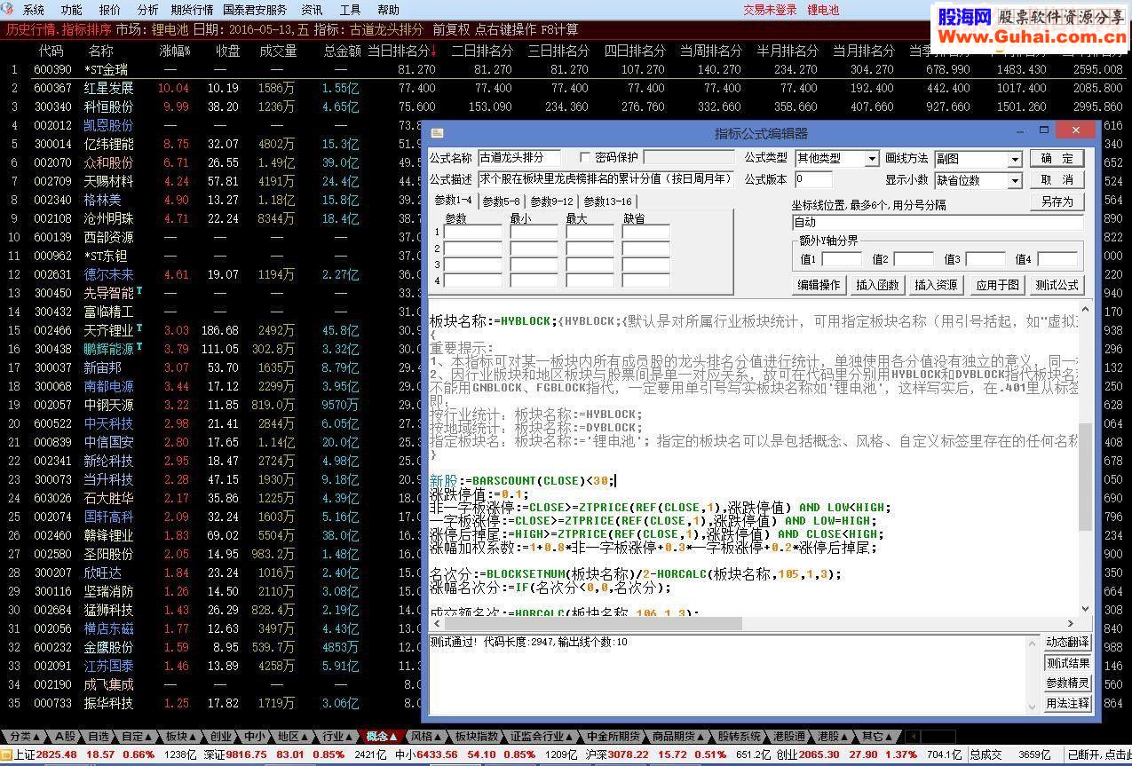 通达信古道龙头排名指标公式源码版发布，已关注的同学进来领取(指标源码)