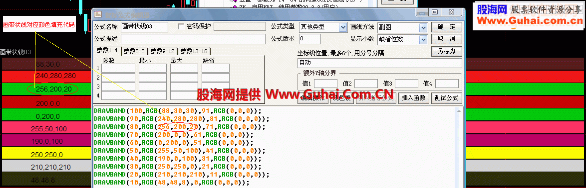画带状线所对应颜色填充代码