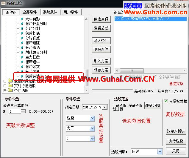 通达信领带突变指标、主图\副图\选股 突破任意设