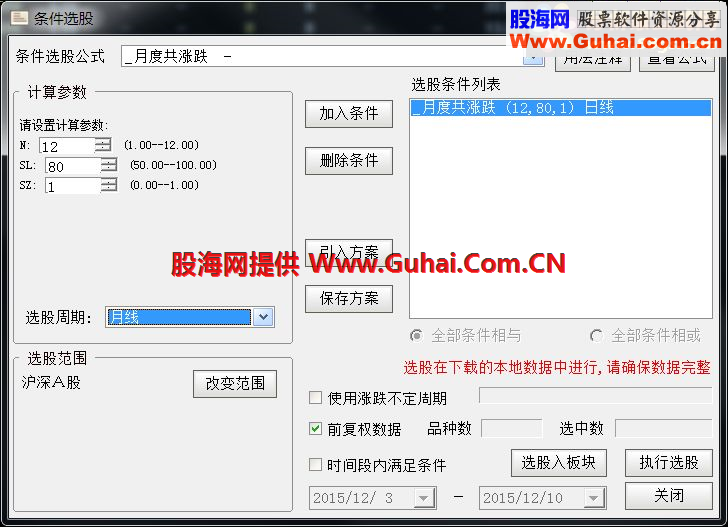 通达信月度共涨跌公式,找出周期性个股或板块每年上涨下跌的共性对你有用吧
