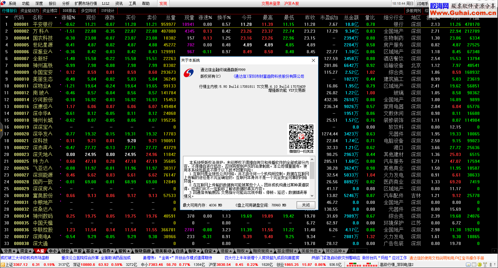 (纯净,快速,稳定)通达信金融机构交易终端 Build:17081811