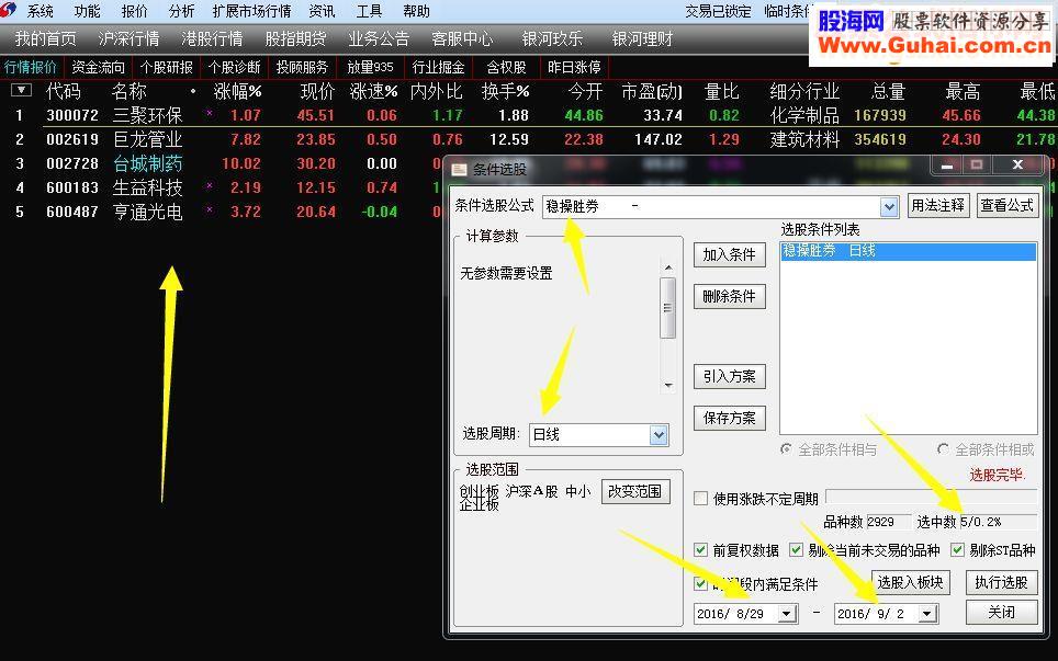 通达信稳操胜券（源码选股贴图）