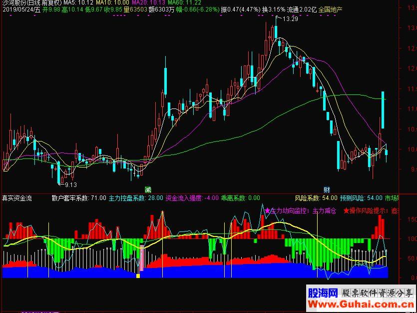 通达信真实资金流副图指标 源码