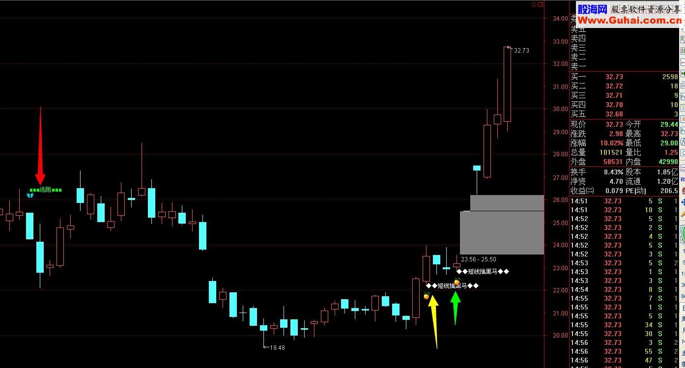 短线禽黑马 抓大牛股 主图源码 无未来