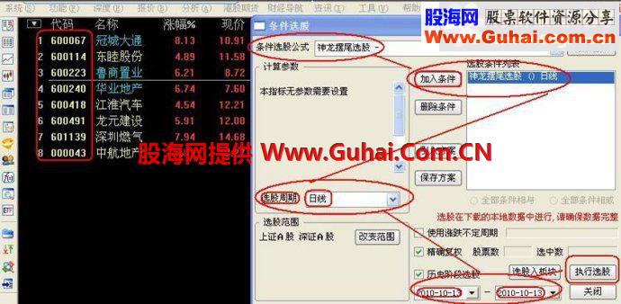 通达信黑马狙击手选股器－神龙摆尾