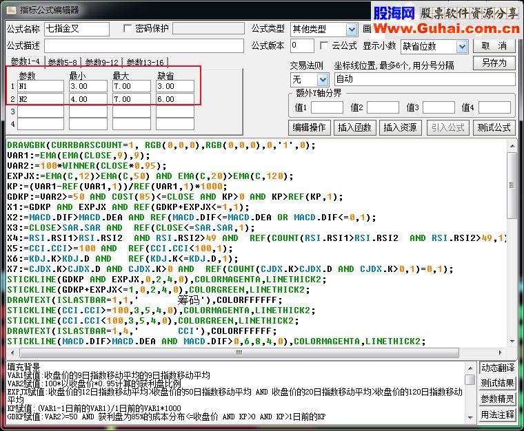 通达信七指金叉源码副图贴图