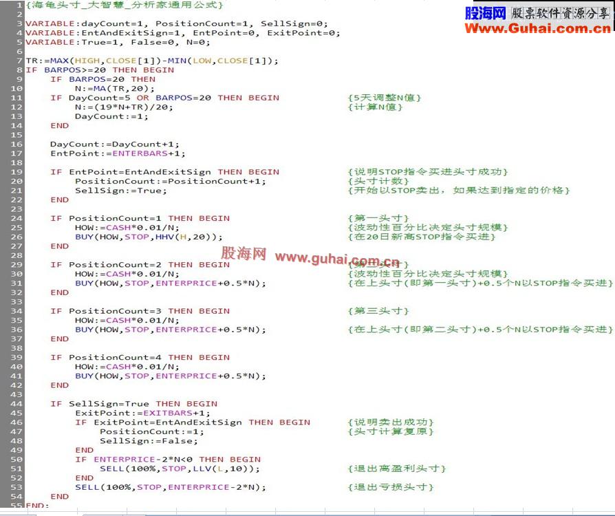 自动交易资金管理范本,海龟头寸[大智慧,分析家通用]