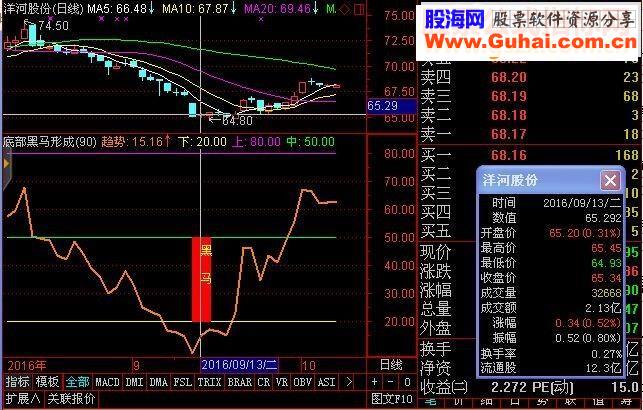 通达信底部黑马形成指标副图贴图完全加密
