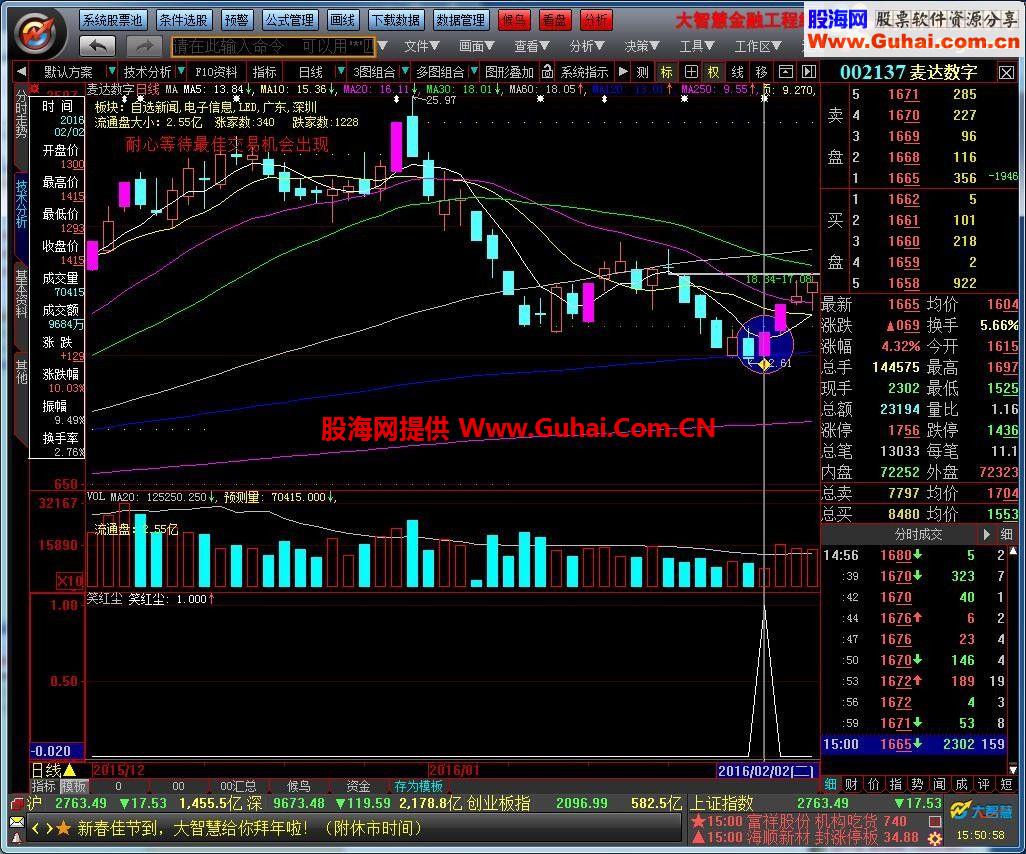 大智慧公式 涨停回马枪系列三 笑红尘（候鸟自用指标，大智慧通用）