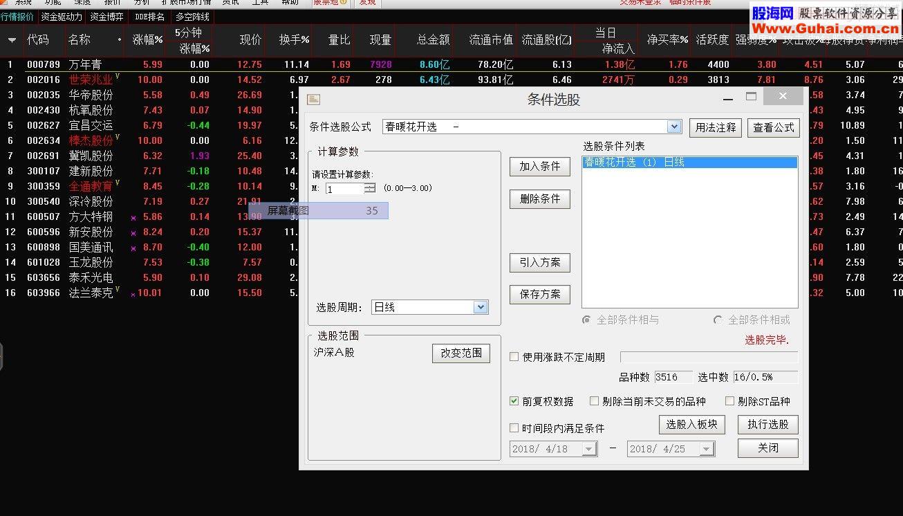 通达信春暖花开副图/选股指标贴图加密不限时 无未来