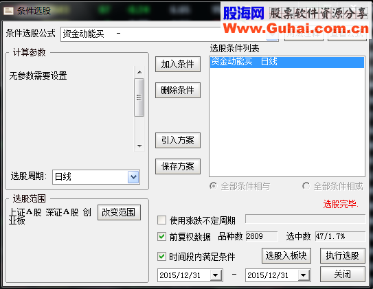 盘后选股公式 副图 选股 源码 说明 截图 无未来函数