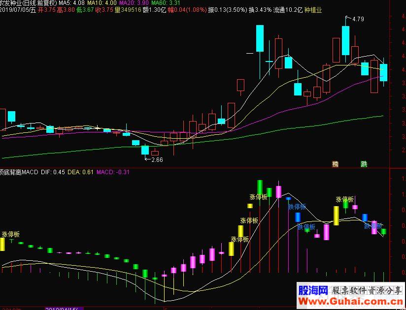 通达信顶底背离MACD副图指标 源码