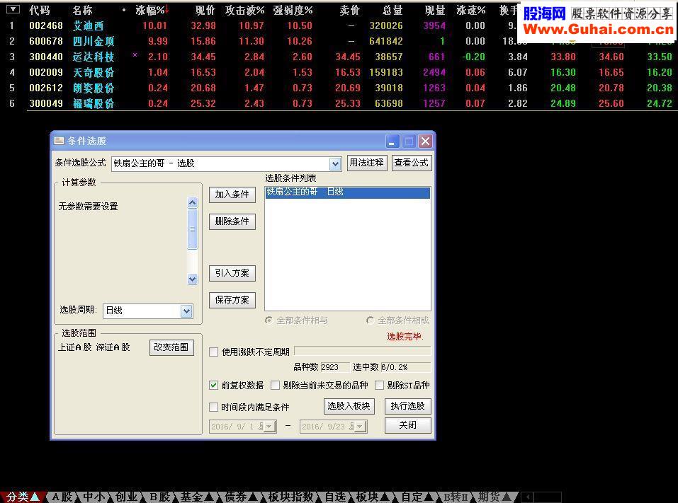 通达信超短线之－铁扇公主的哥 选股/副图源码 贴图