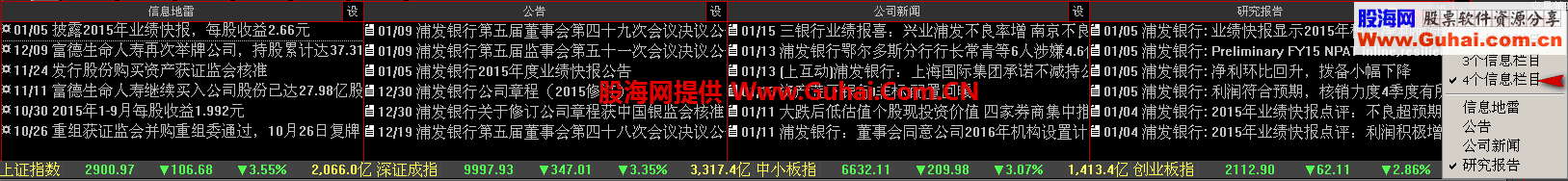 大智慧V7系列版本设置显示历史信息地雷、公司公告、公司新闻、研究报告方法