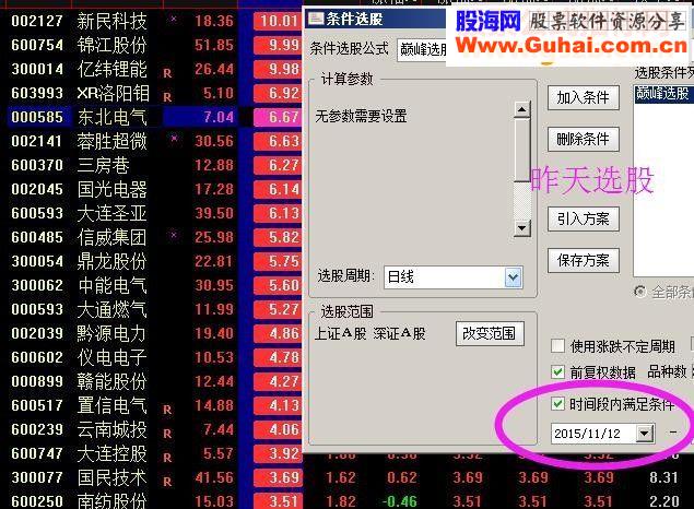通达信巅峰实战选股指标选股贴图