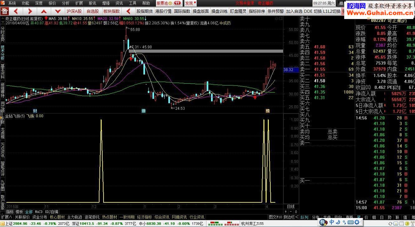 通达信金钻系列之金钻飞扬（指标 副图选股预警贴图 ）一飞冲天