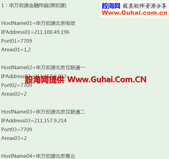 通达信各大券商行情站点服务器IP 希望对大家折腾有用