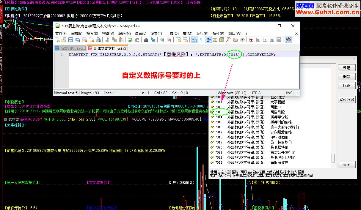 通达信防雷之 商誉提示数据公式