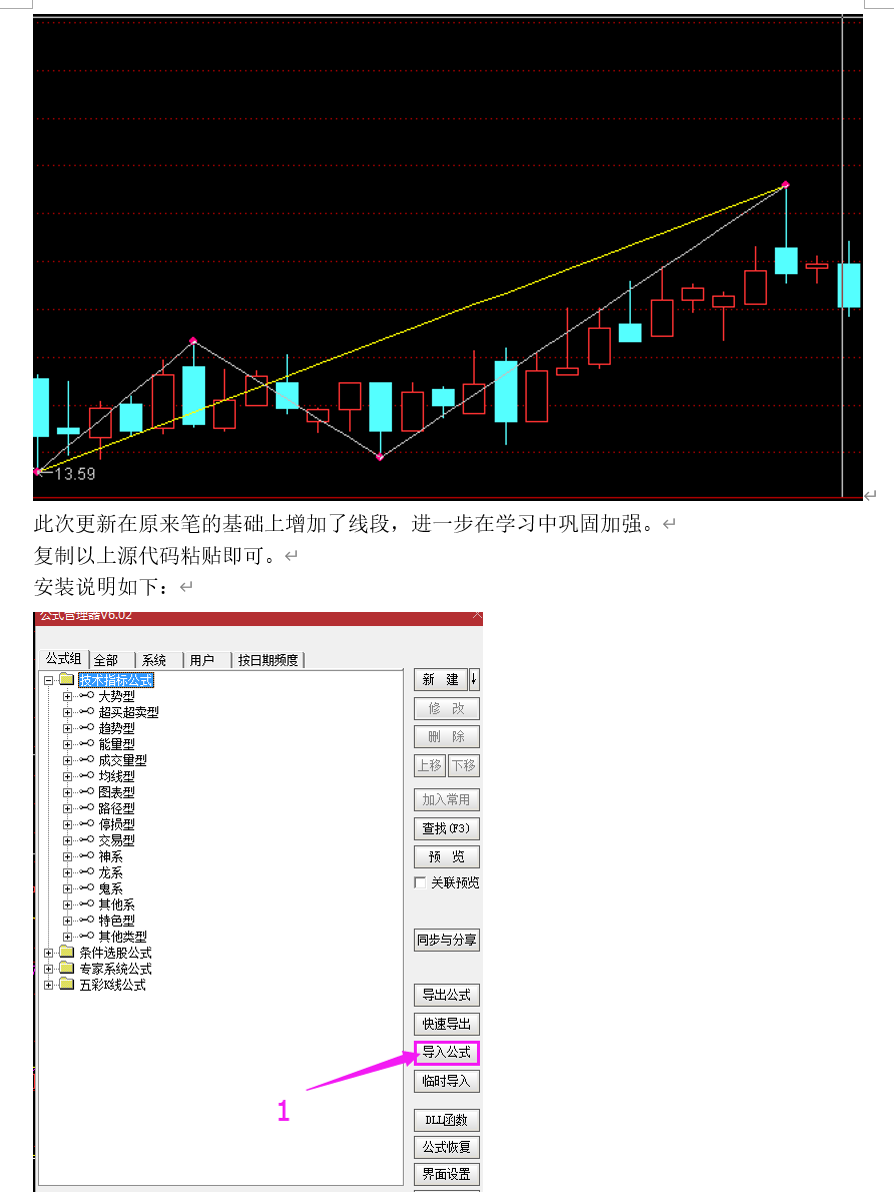 通达信缠论中枢（指标/源码 主图  贴图）自动画笔